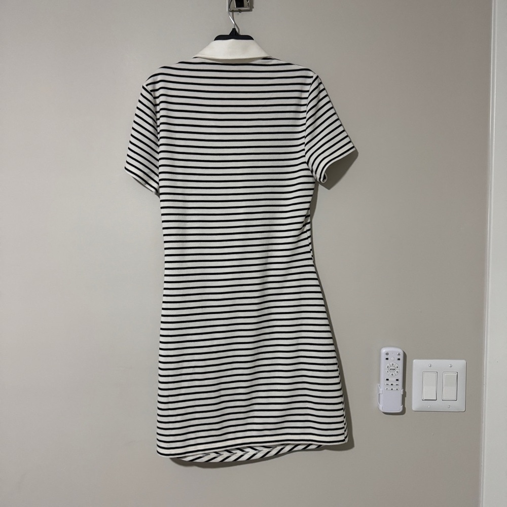 Veronica Beard Black and White Striped Polo Mini Dress - Picture 7 of 8